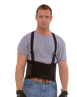 Cordova Safety Products Back Support Belt with Attached Suspenders & Adjustable Clips